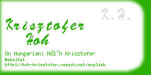 krisztofer hoh business card